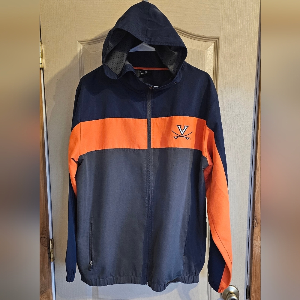 Colosseum Navy Orange Gray UVa Windbreaker Jacket